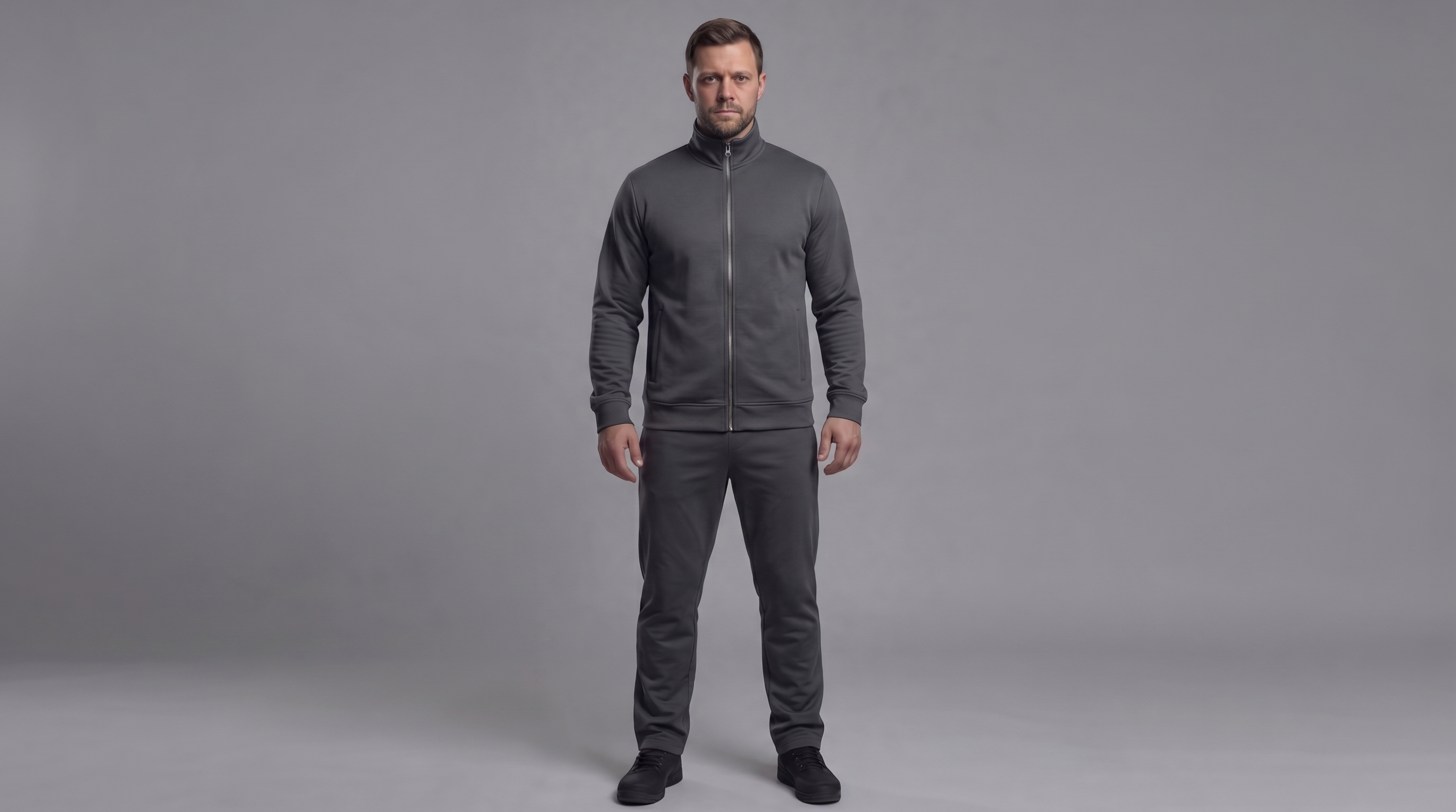 char_partner_v3 — молния до горла, борода, серый фон