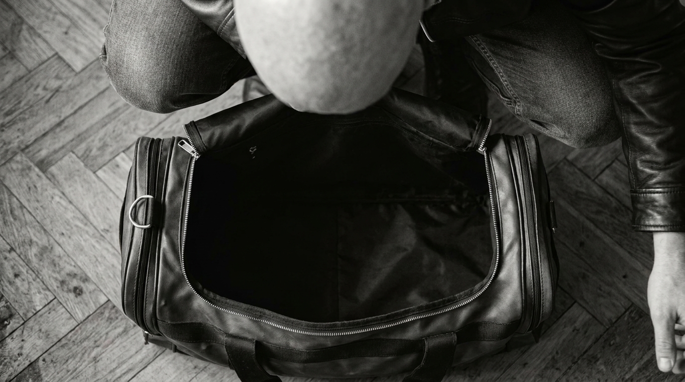 shot17_bag_empty_v2 — пустая сумка с ногами бандита по краям